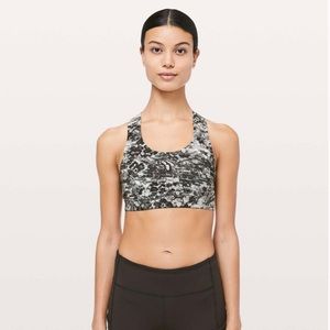 Lululemon All Sports Bra III Masked Lace Starlight Black Size 12